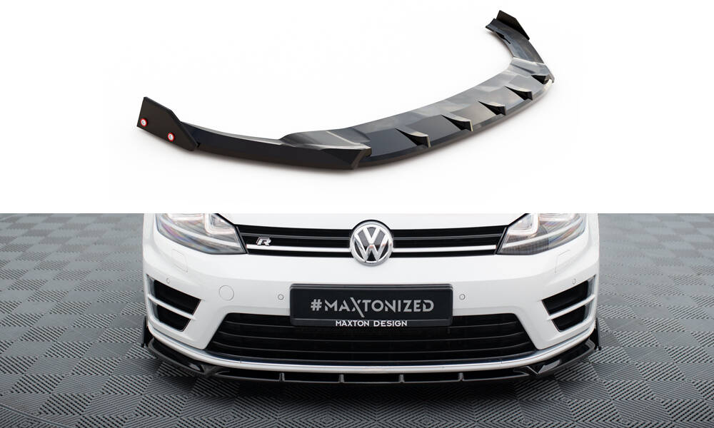 SPLITTER ANTERIORE V.5 + ADATTATORE FLAPS PER VOLKSWAGEN GOLF R MK7