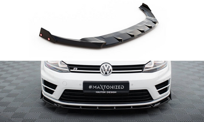 SPLITTER ANTERIORE V.5 + ADATTATORE FLAPS PER VOLKSWAGEN GOLF R MK7