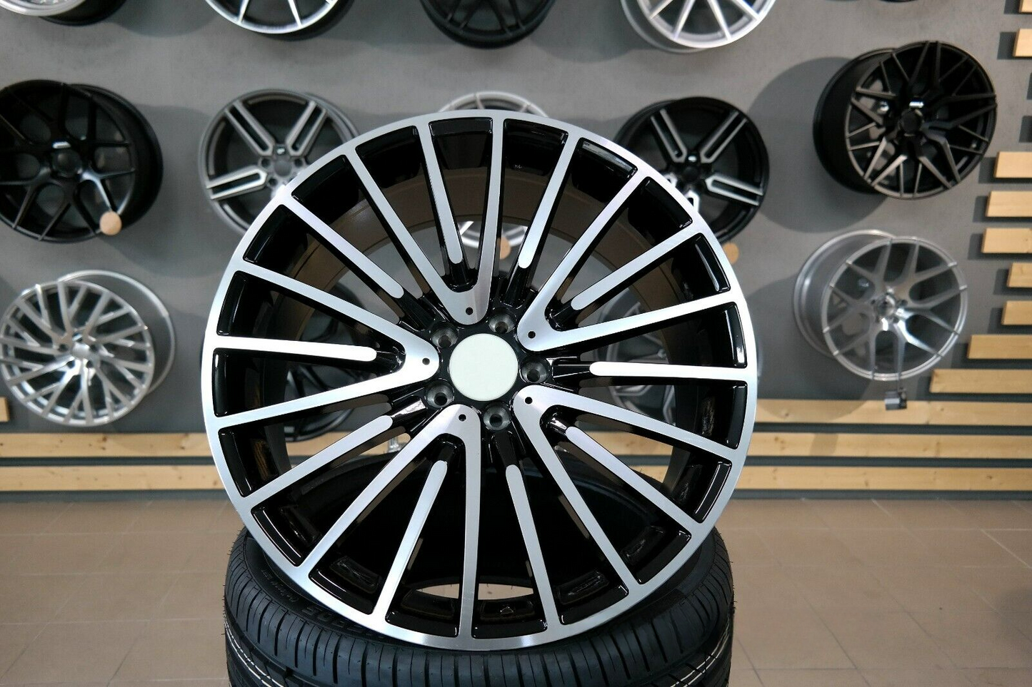 ADATTO per per Mercedes E S CLAS 20 inch 5x112 Stile AMG Multi Raggi Nero Ruote