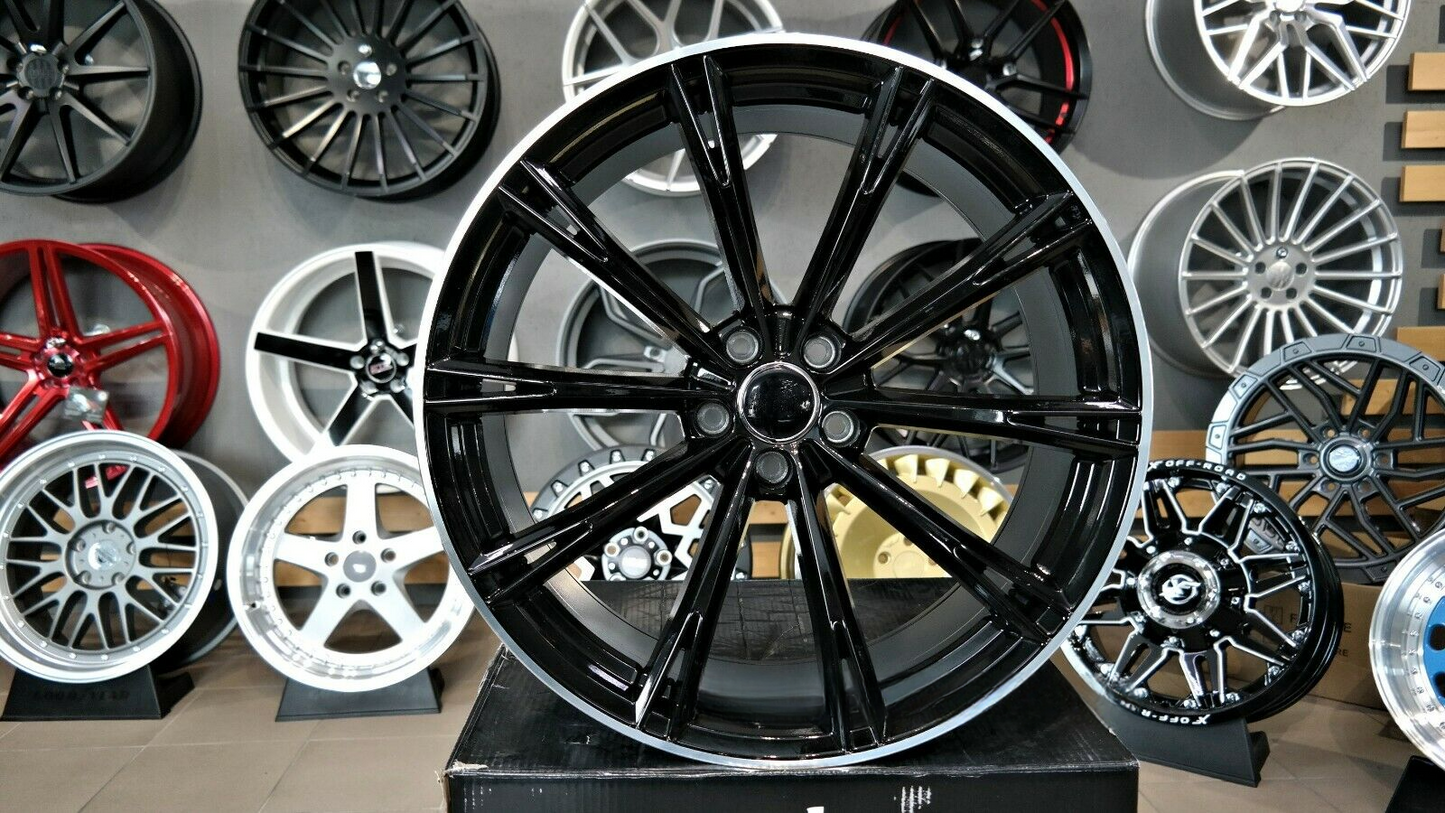 ADATTO per Audi A4 A5 A6 A7 A8 S LINE 20 inch 5x112 Abt Design Nero Lucido Ruote