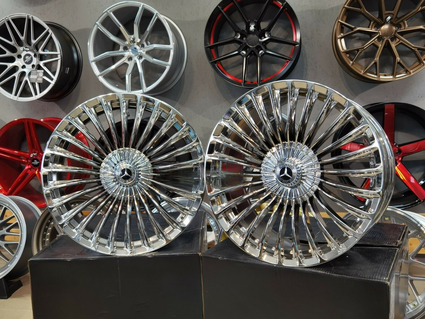 ADATTO per MERCEDES BENZ CLAS E S CROMATE 20 POLLICI 5X112 LUSSO STILE MAYBACH