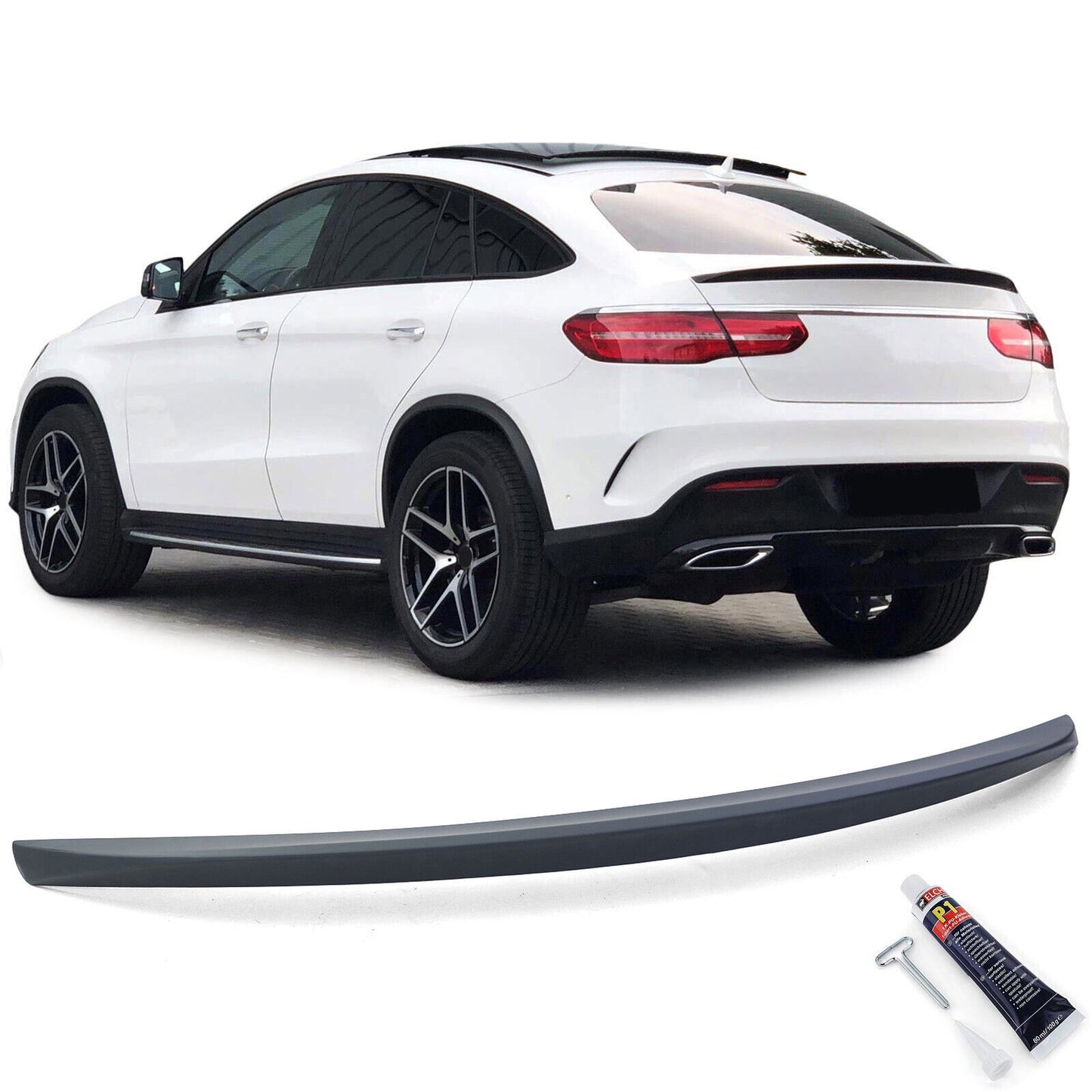 Rear Spoiler Lip Sport Look Matte Black For Mercedes GLE Coupe C292 15-19