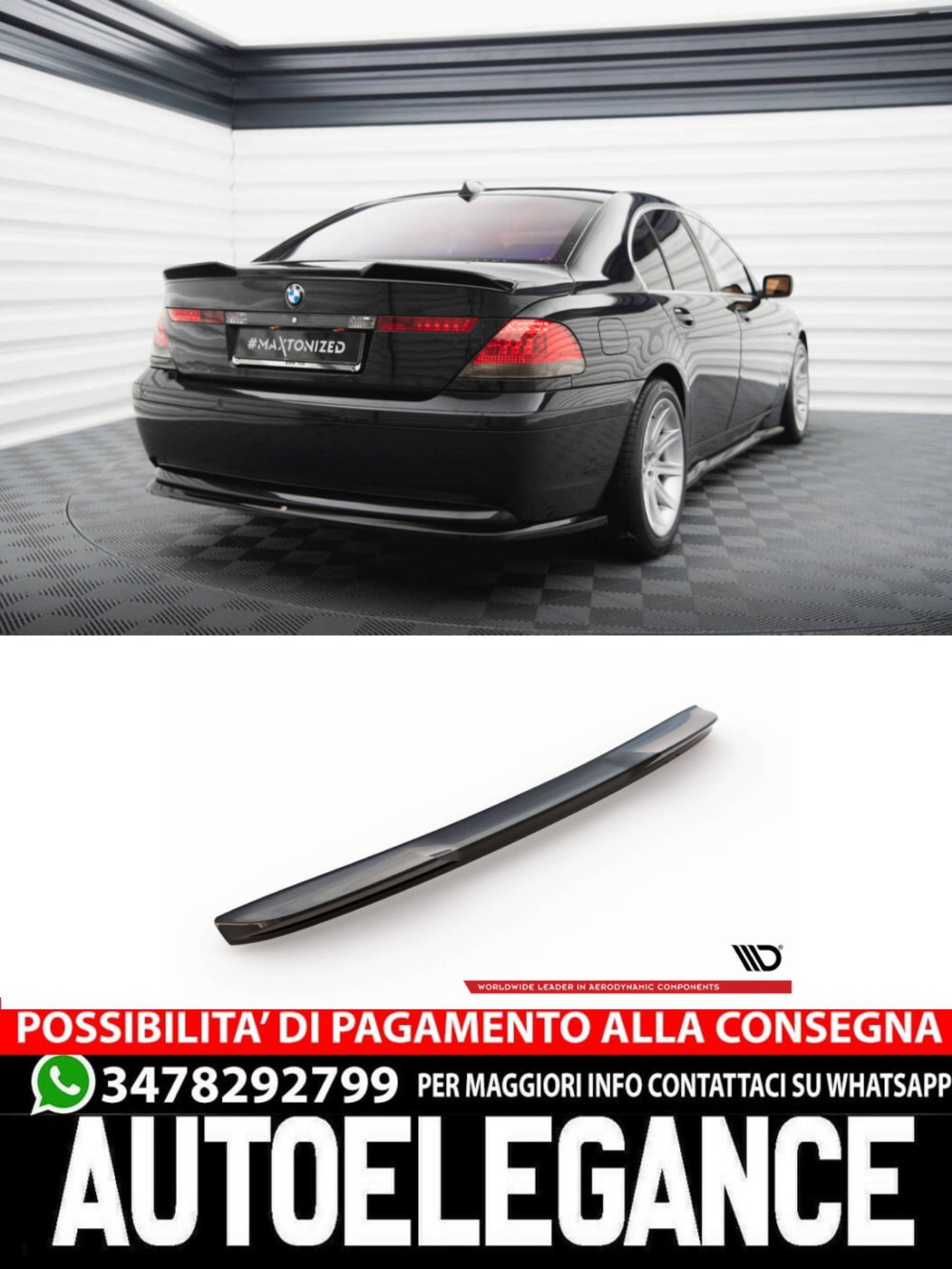 SPOILER CAP COMPATIBILE PER 3D BMW 7 E65  (2001-2005)