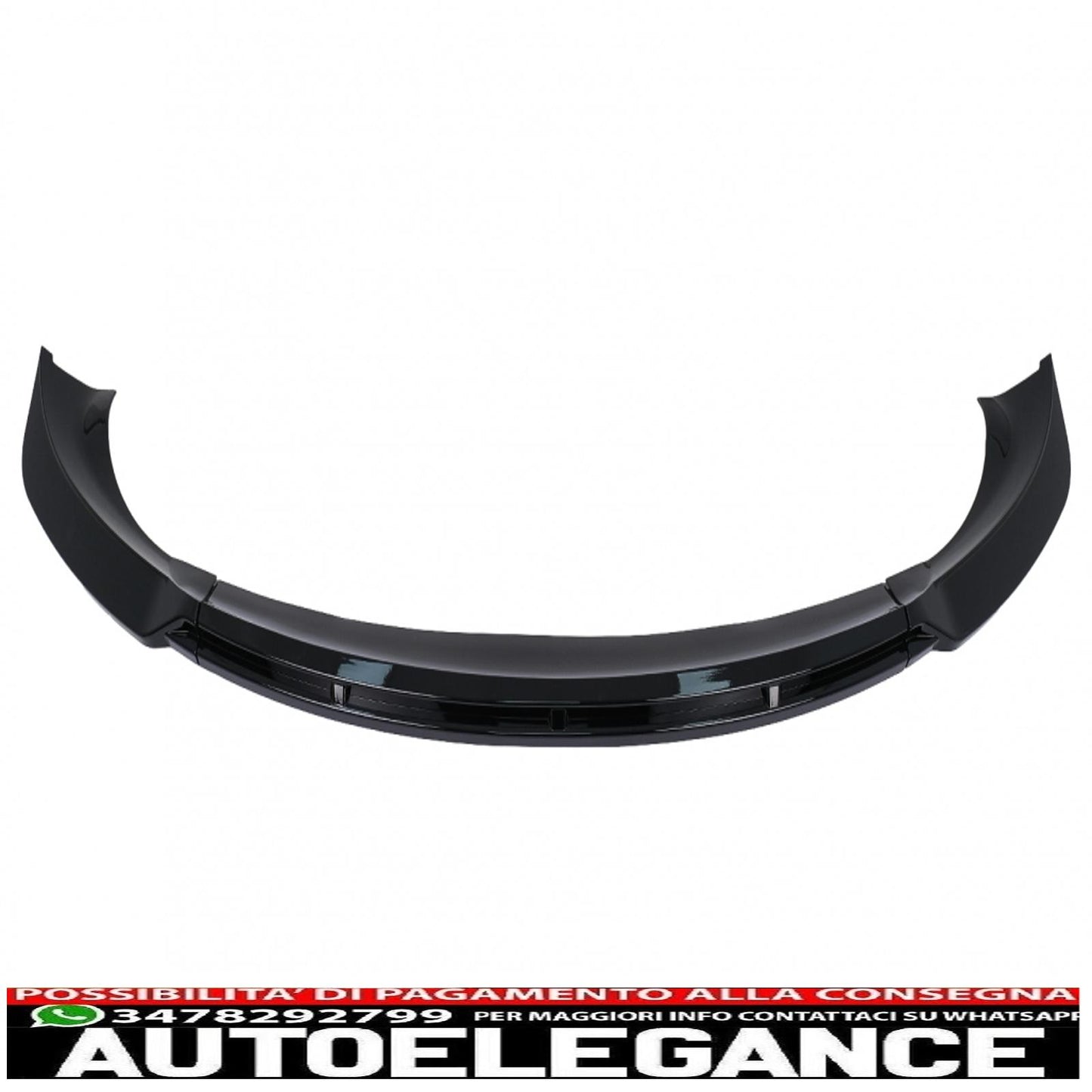 Front bumper additional spoiler lip suitable for Tesla Model 3 (2017-up) Piano Black 