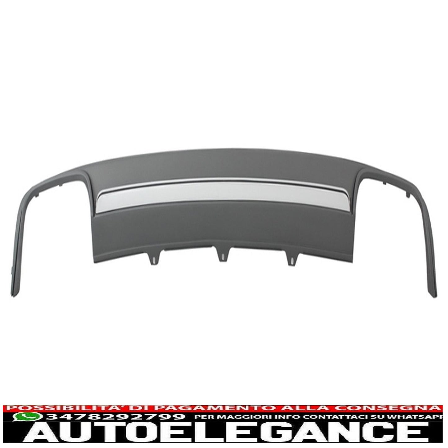 Diffusore d'aria con mantovana per paraurti posteriore adatto per audi a4 b8 restyling (2012-2015) con terminali di scarico e terminali di scarico limousine avant s4 design
