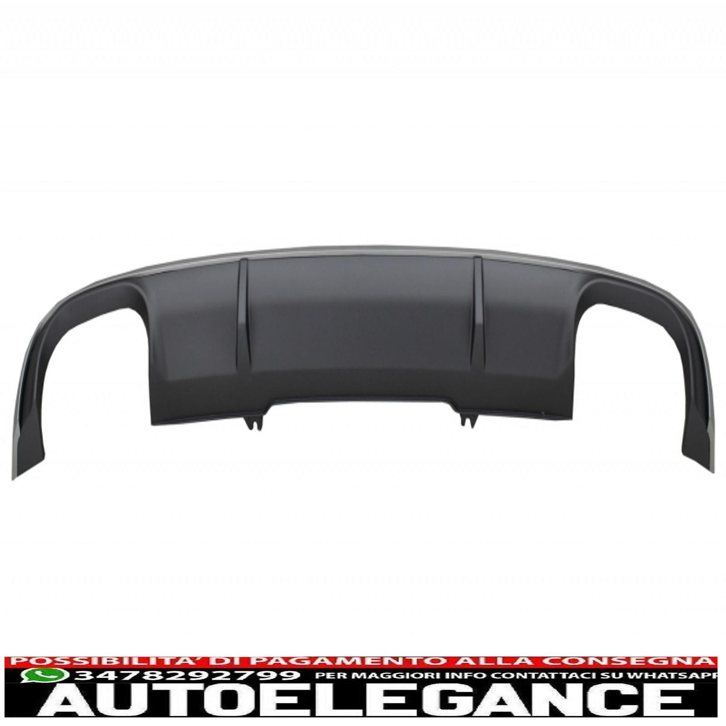 Rear bumper valance diffuser suitable for audi a4 b9 8w sedan avant (2016-2018) with exhaust tips, tailpipes and boot spoiler, s4 design