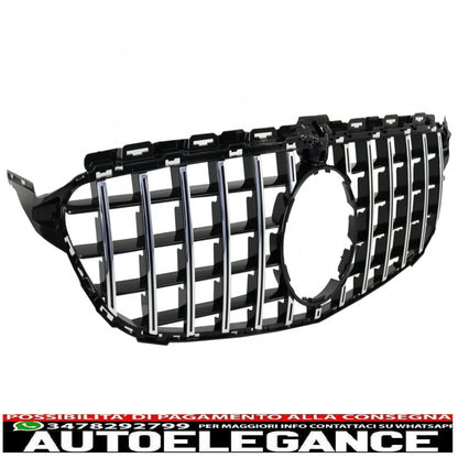 front grille suitable for mercedes c class w205 s205 a205 c205 (2014-2018) gt-r design panamericana chrome with 360 camera 