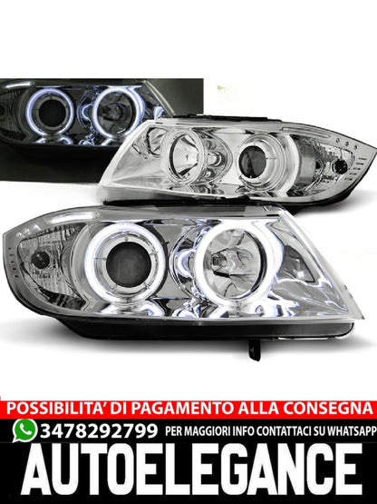 FARI ANGEL EYES CCFL CROMATI adatti compatibili per BMW E90/E91 03.05-08.08