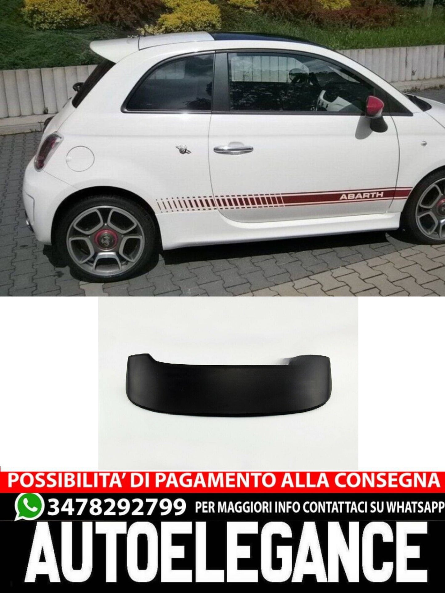 SPOILER adatto per FIAT 500 2008+