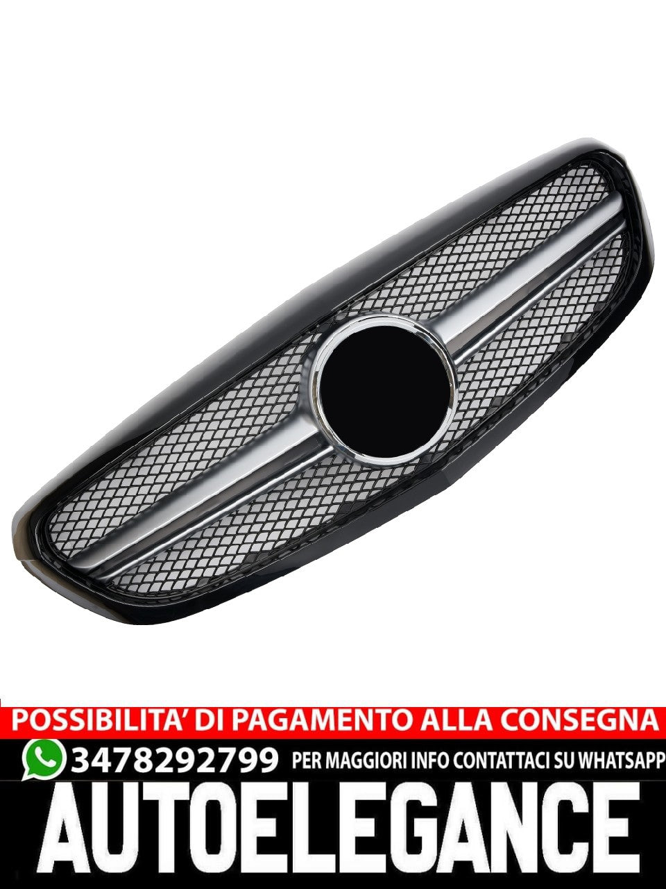 Sports grille for Mercedes W205 CLASSIC C 2014-2018 C63 AMG LOOK BLACK 