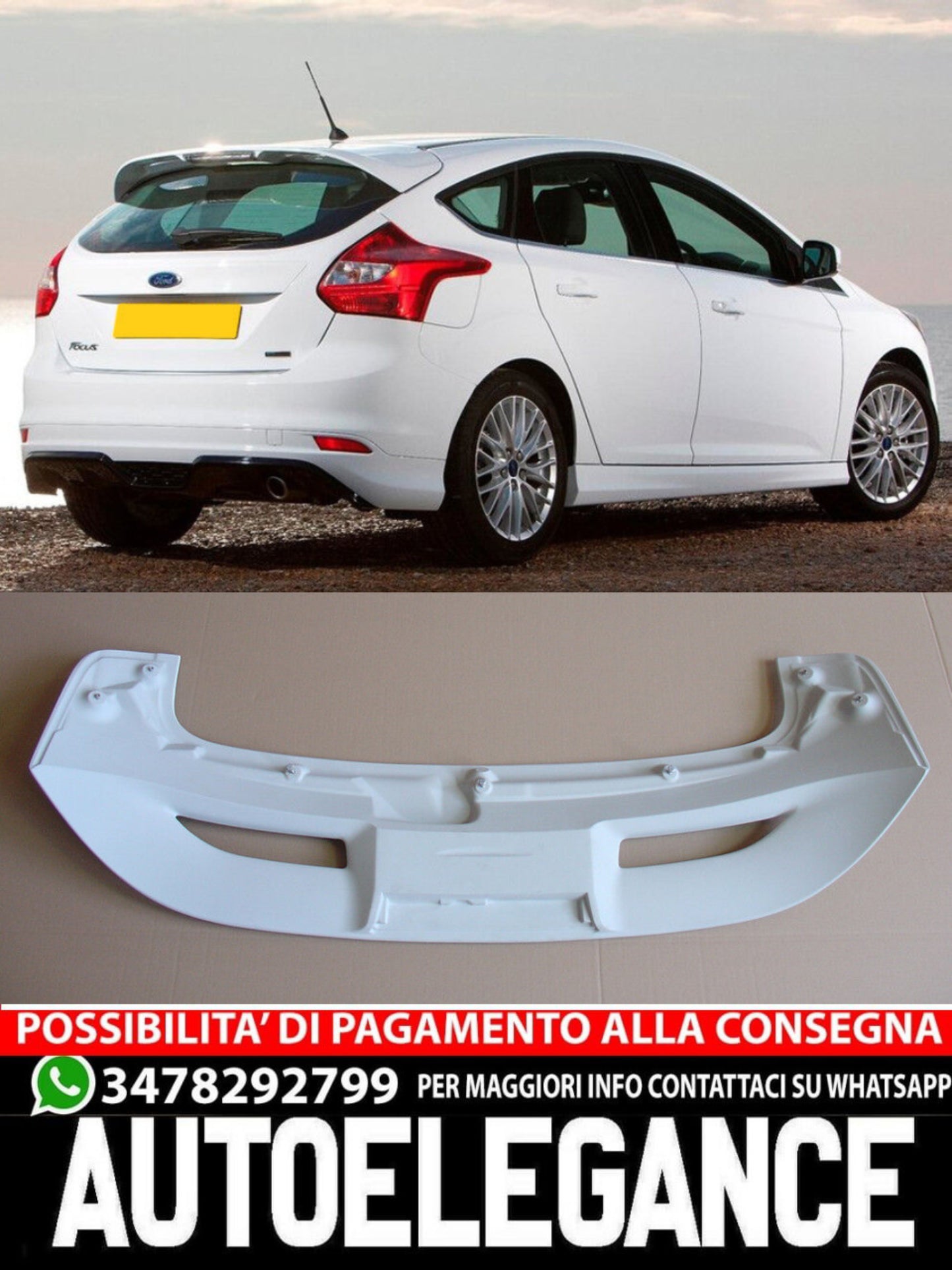 SPOILER ADATTO PER FORD FOCUS III MK3 ZETEC S - 5 PORTE