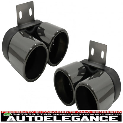Punte marmitta di scarico adatte per bmw serie 5 f10 f11 (2011-2017) m5 lci design nero