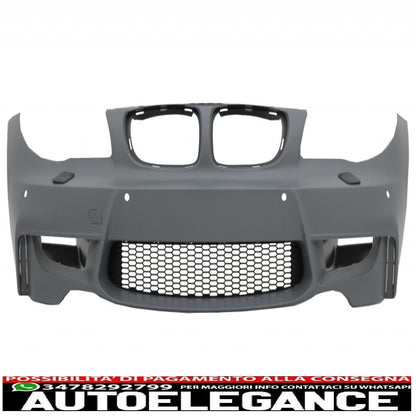 paraurti anteriore con minigonne laterali adatto per bmw serie 1 e87 (2004-2011) design da 1 m con presa d'aria