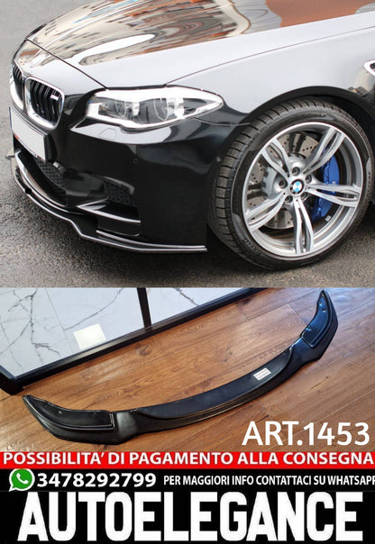 SPLITTER ADATTO PER BMW SERIE 5 F10 F11 M5 2010-2017 LOOK SPORTIVO NERO LUCIDO