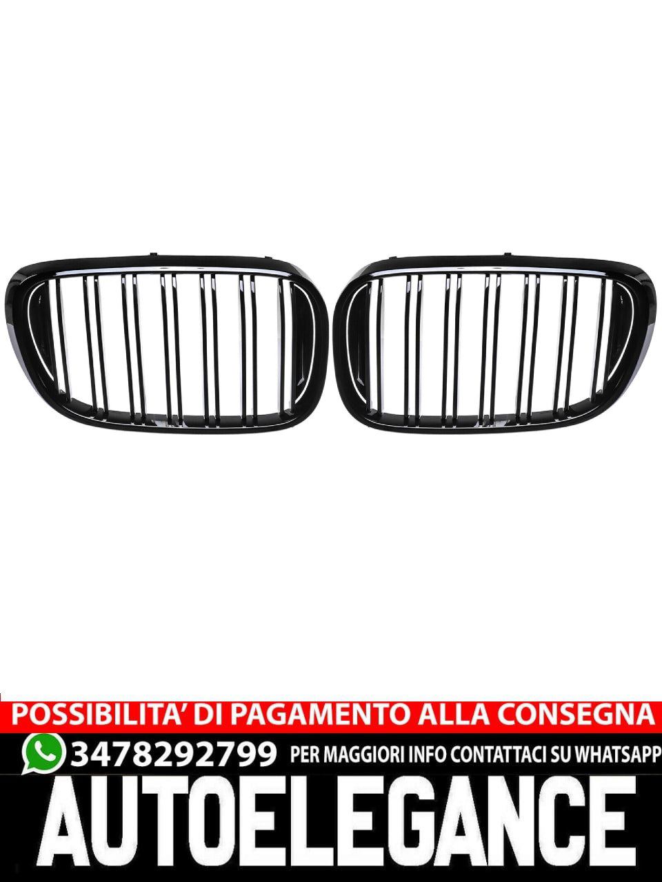 Griglia Reni doppia barra adatta per BMW Serie 7 G11 G12 15-19 pianoforte nero