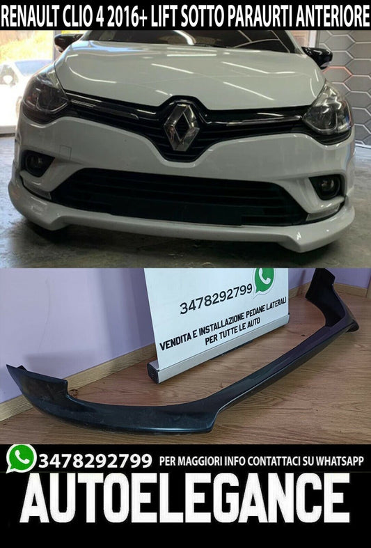 RENAULT CLIO 4 IV 2016-2019 UNDER FRONT BUMPER SPOILER LIP ABS