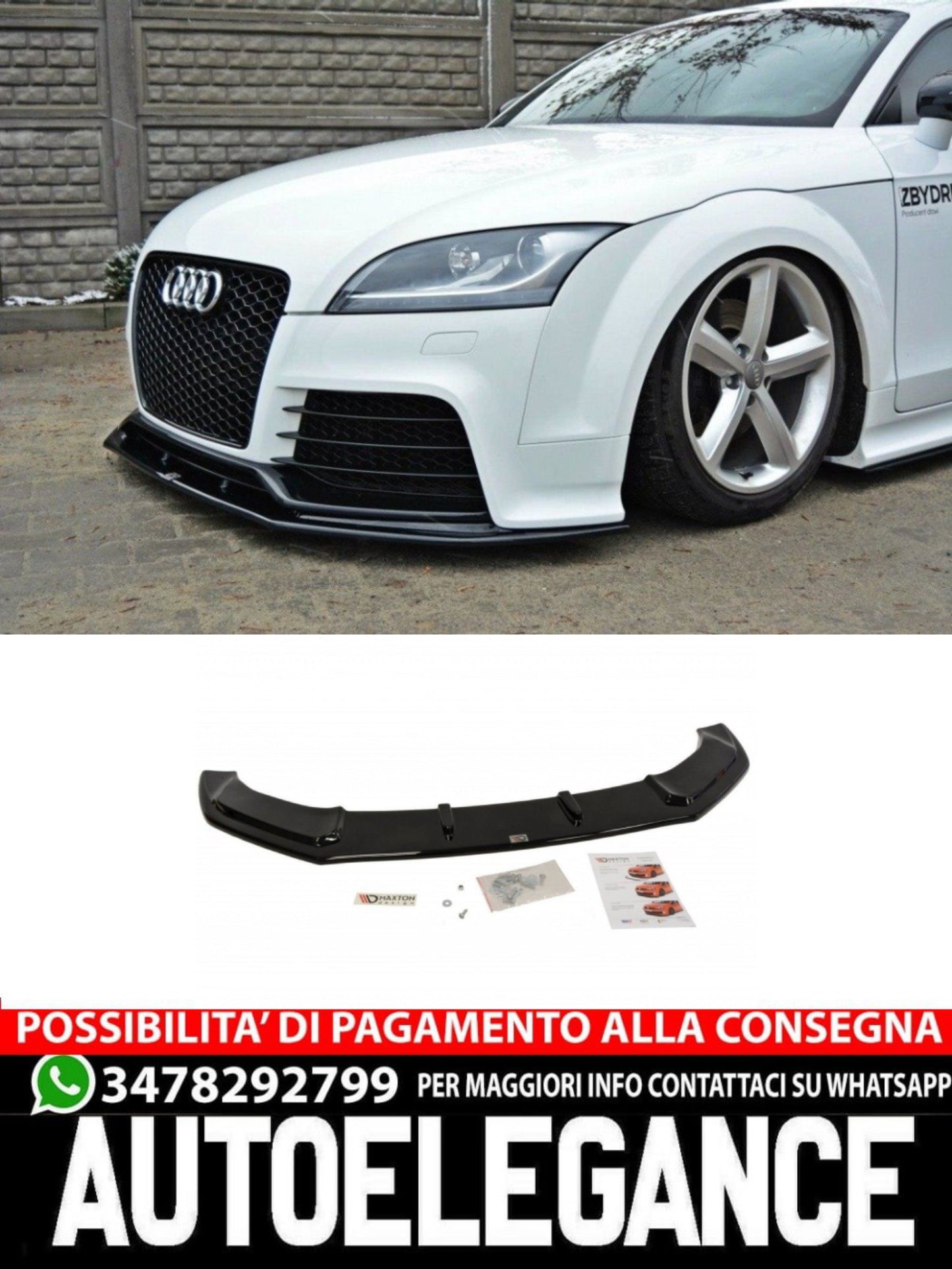 SPLITTER ANTERIORE COMPATIBILE PER V.1 AUDI TT RS 8J  (2009-2013)