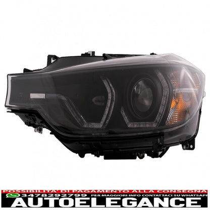 xenon angel eye headlights suitable for bmw 3 series f30 f31 sedan touring (10.2011-05.2015) black 