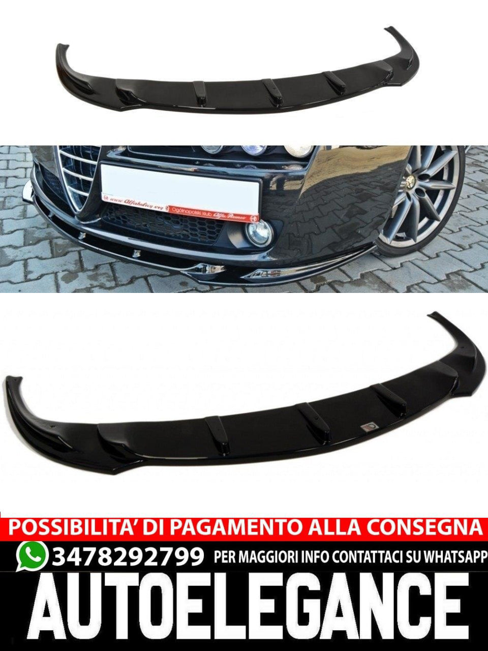 SPLITTER ANTERIORE ADATTO COMPATIBILE PER V.2 ALFA ROMEO 159  2005-2011