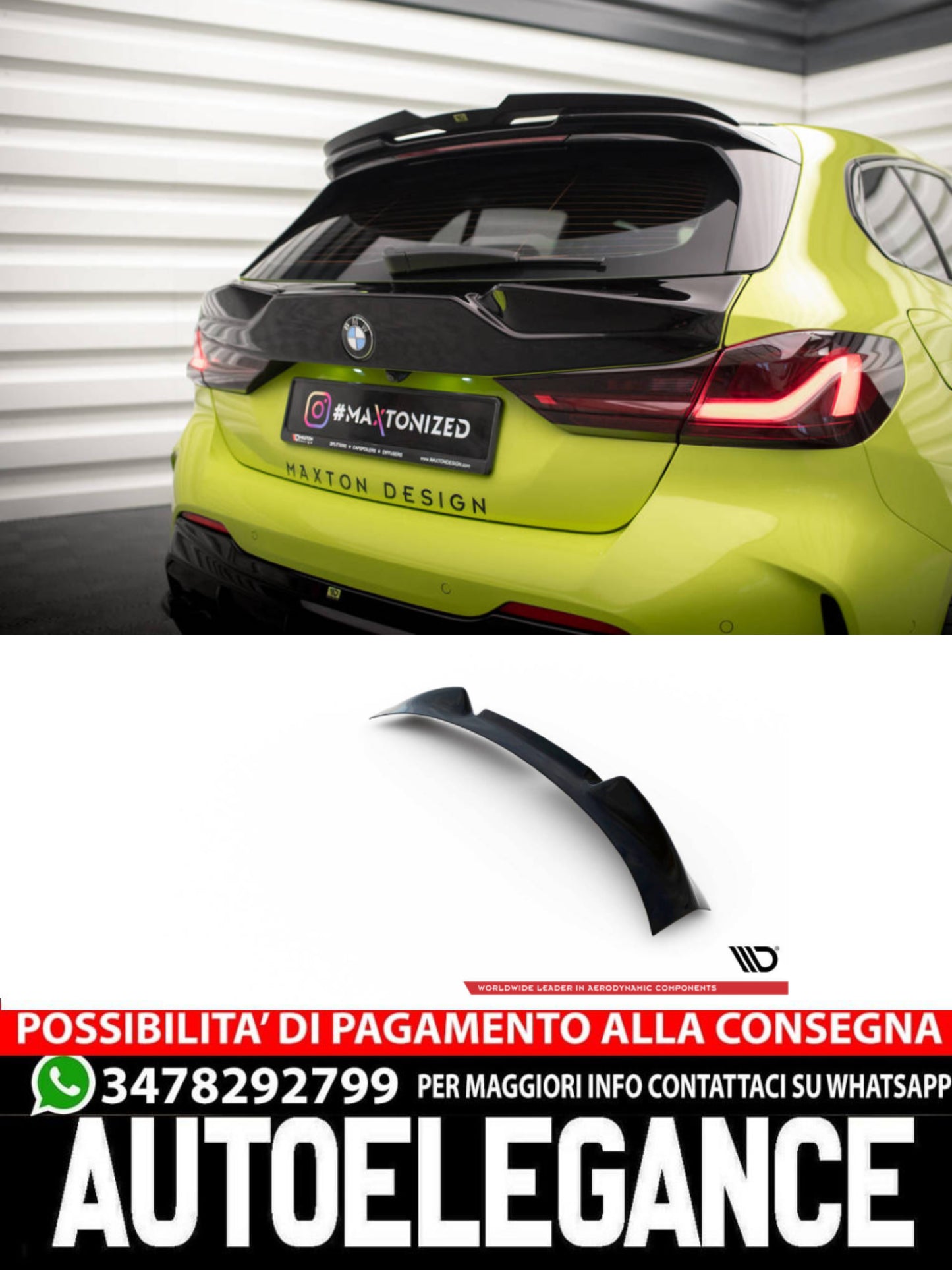 SPLITTER POSTERIORE ADATTO PER BMW 1 F40 M-PACK / M135I  (2019 - )