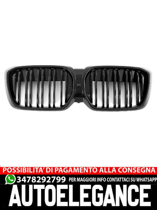 SUITABLE FOR BMW iX3 G08 LCI SPORT GRILLE DOUBLE SPIRAL GRILLE GLOSS BLACK 
