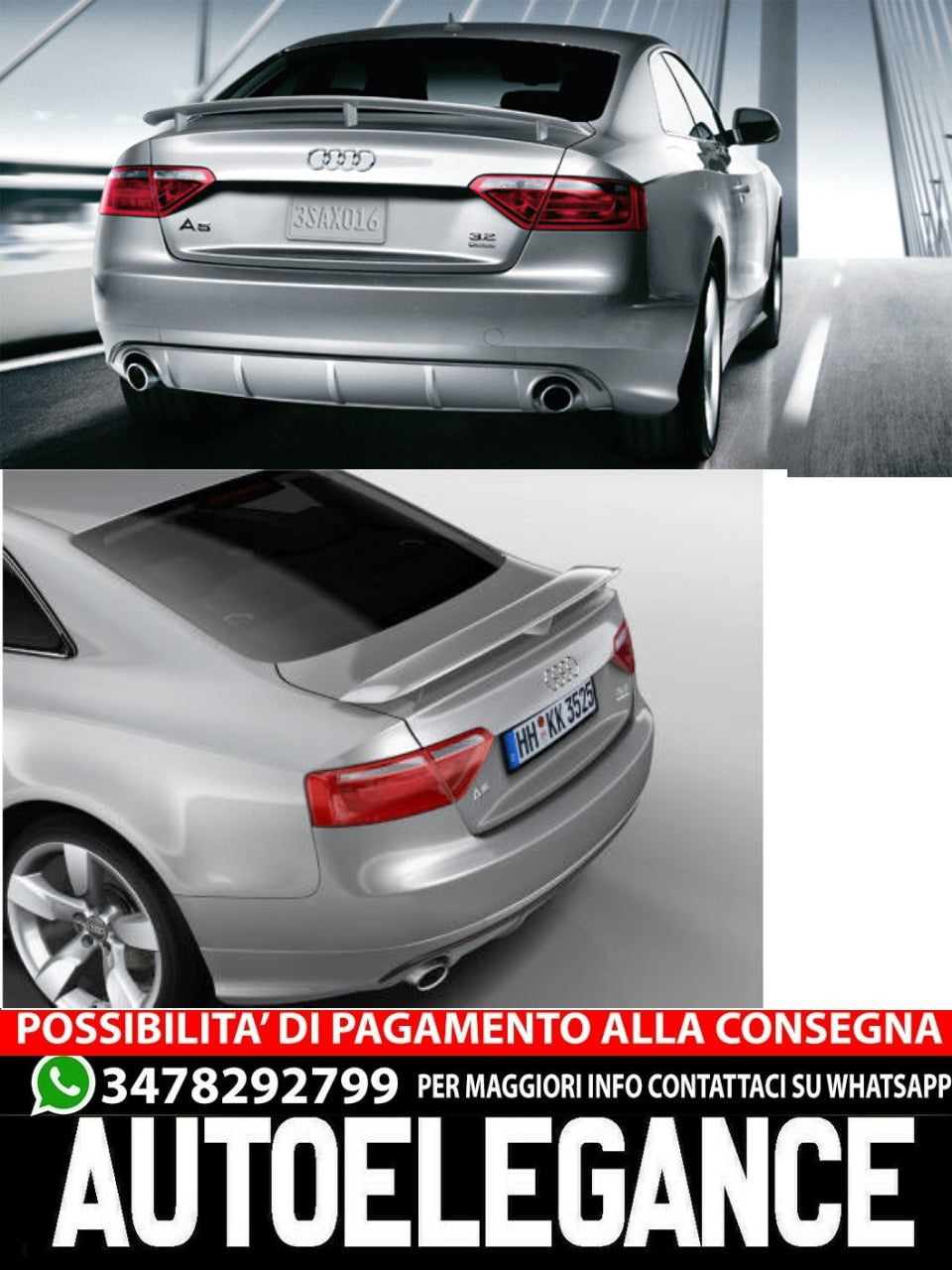 SPOILER POSTERIORE ADATTO PER AUDI A5 COUPE  8T 2007-2015