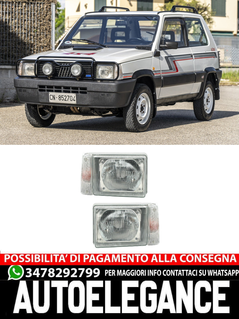 Set fari anteriori per Fiat Panda Type 14 1986-2004 LWR indicatore di direzione bianco H4