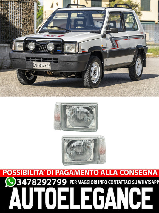 Headlight set for Fiat Panda Type 14 1986-2004 LWR white direction indicator H4 