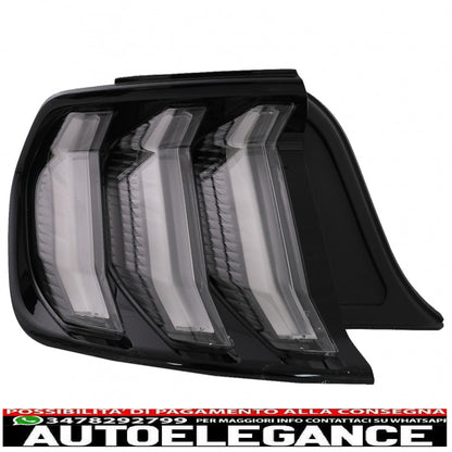 fanali posteriori full led adatti per ford mustang vi s550 (2015-2019) fumé trasparenti con luci di svolta sequenziali dinamiche