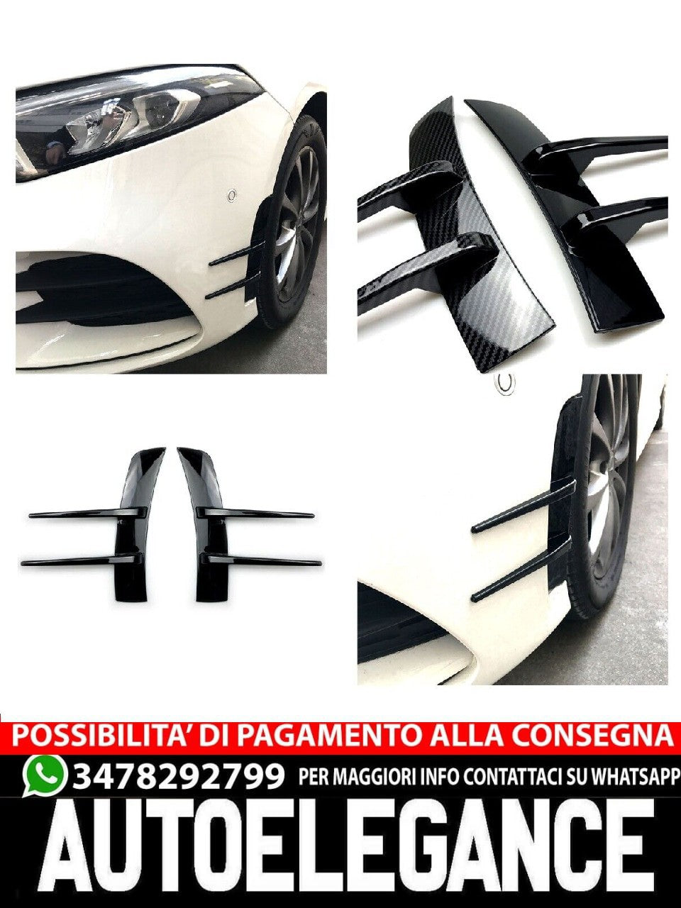 AMG LOOK AMMISSIONE D'ARIA VENTILAZIONE AIR SCOOP SPOILER AVANT per Mercedes AUTOELEGANCERICAMBI