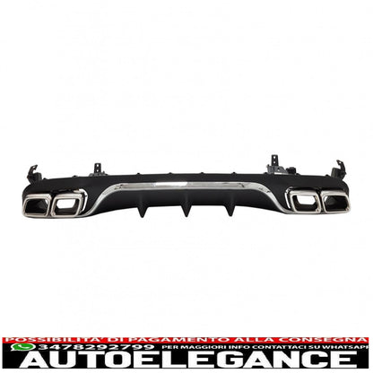 diffusore posteriore con terminali di scarico adatto per mercedes classe e w213 s213 standard (2016-2019) e63 design edizione cromata