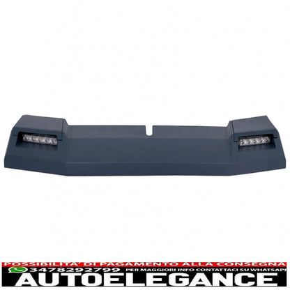 Front Bullbar Kit and LED Roof Spoiler with Upper Spoiler and LED Light Extension Suitable for Mercedes G-Class W463 (1989-2018) G63 G65 Design