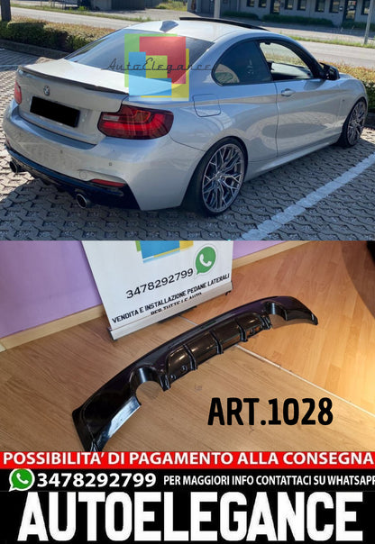 DIFFUSORE ADATTO PER BMW SERIE 2 F22 F23 MSPORT NERO LUCIDO 1+1