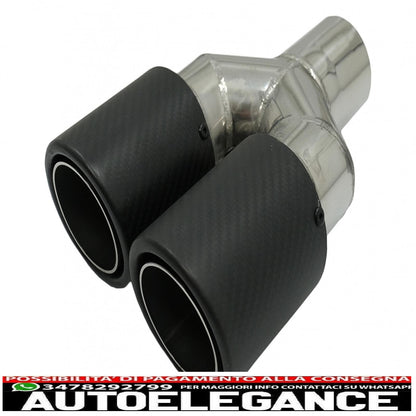 Universal exhaust tip matt carbon fiber tip 5.8cm inlet left side