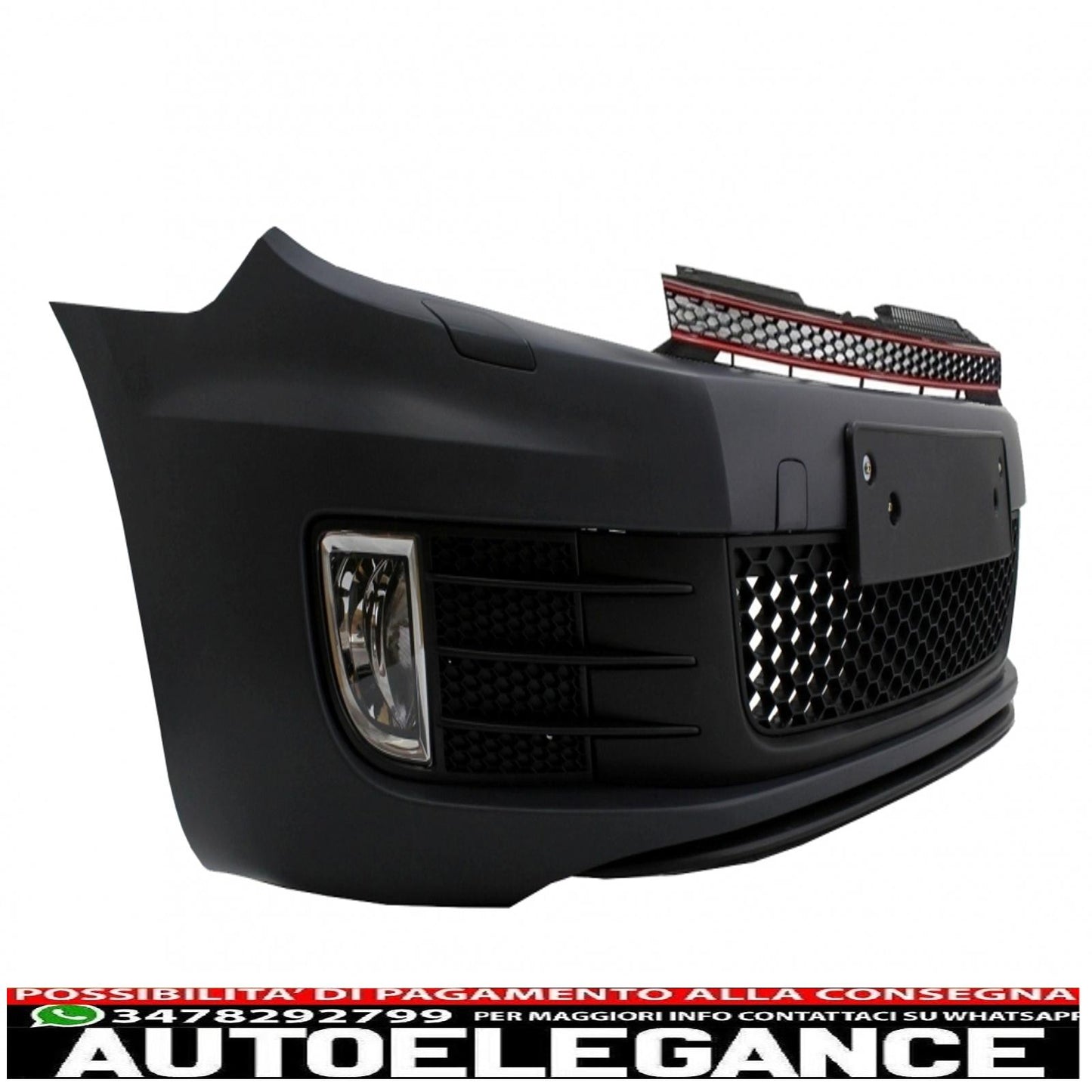 paraurti anteriore adatto a vw golf vi 6 (2008-2013) gti look senza pdc