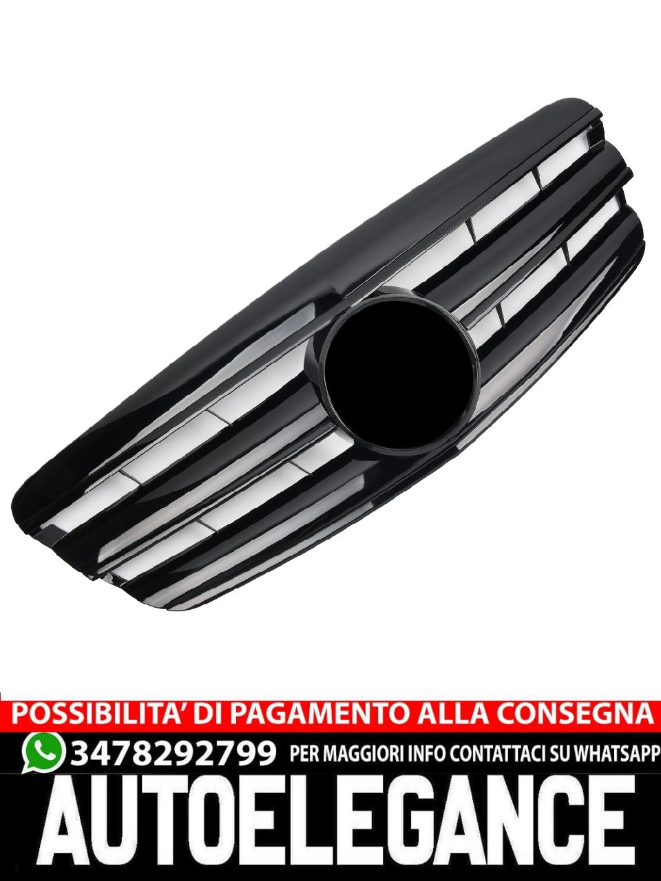 Griglia sportiva per Mercedes W221 S 2005-2009 nero lucido AMG LOOK