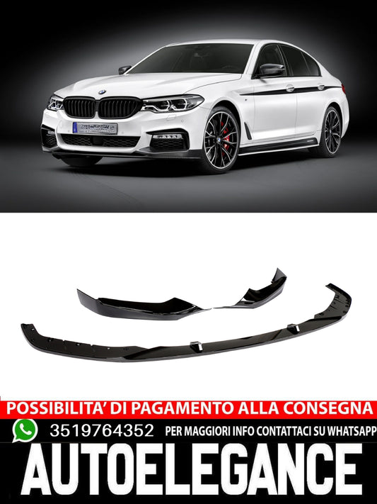 Labbro anteriore spoiler adatto per BMW Serie 5 G30 prima di LCI 2020 nero