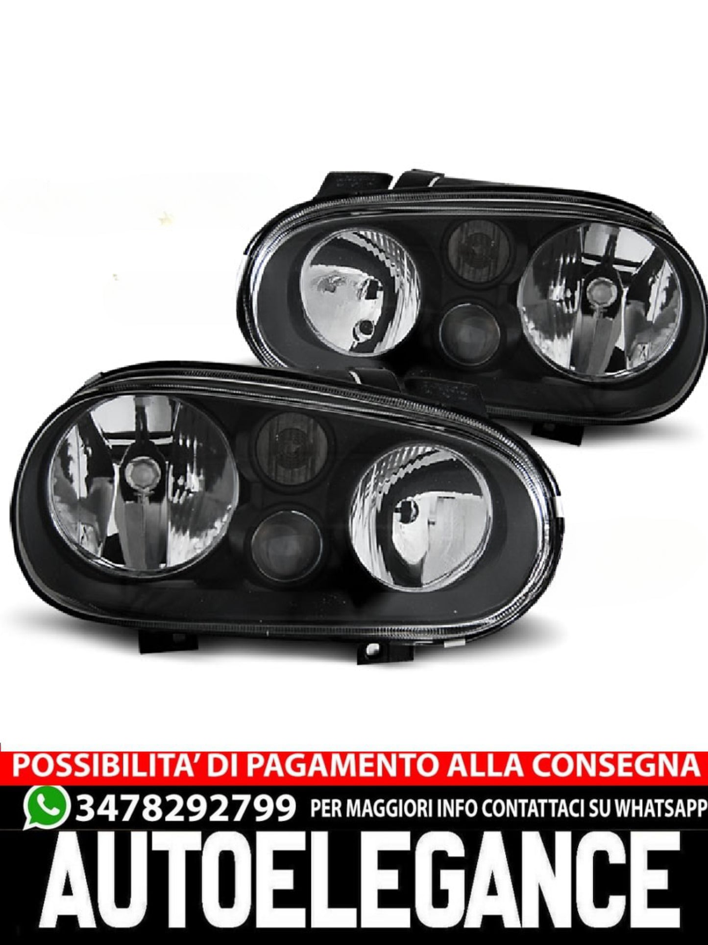 FARI NERI ADATTI COMPATIBILI per VW GOLF 4 09.97-09.03