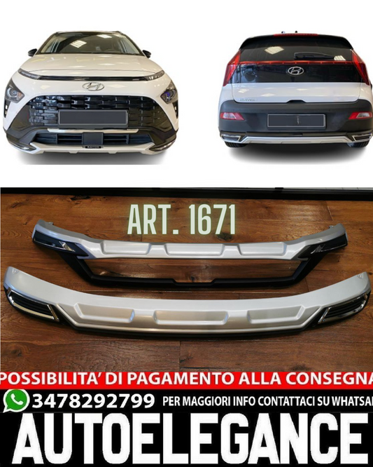 ⭐KIT ANTERIORE + POSTERIORE ADATTO PER HYUNDAI BAYON 1 2021+ LOOK LUXURY⭐