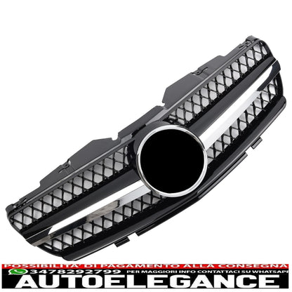 Griglia del radiatore sportiva cromata nera per Mercedes R230 SL 01-06