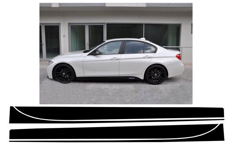 Adesivi laterali in vinile nero per BMW 3er F30 F31 11+ M-Performance Look AUTOELEGANCERICAMBI