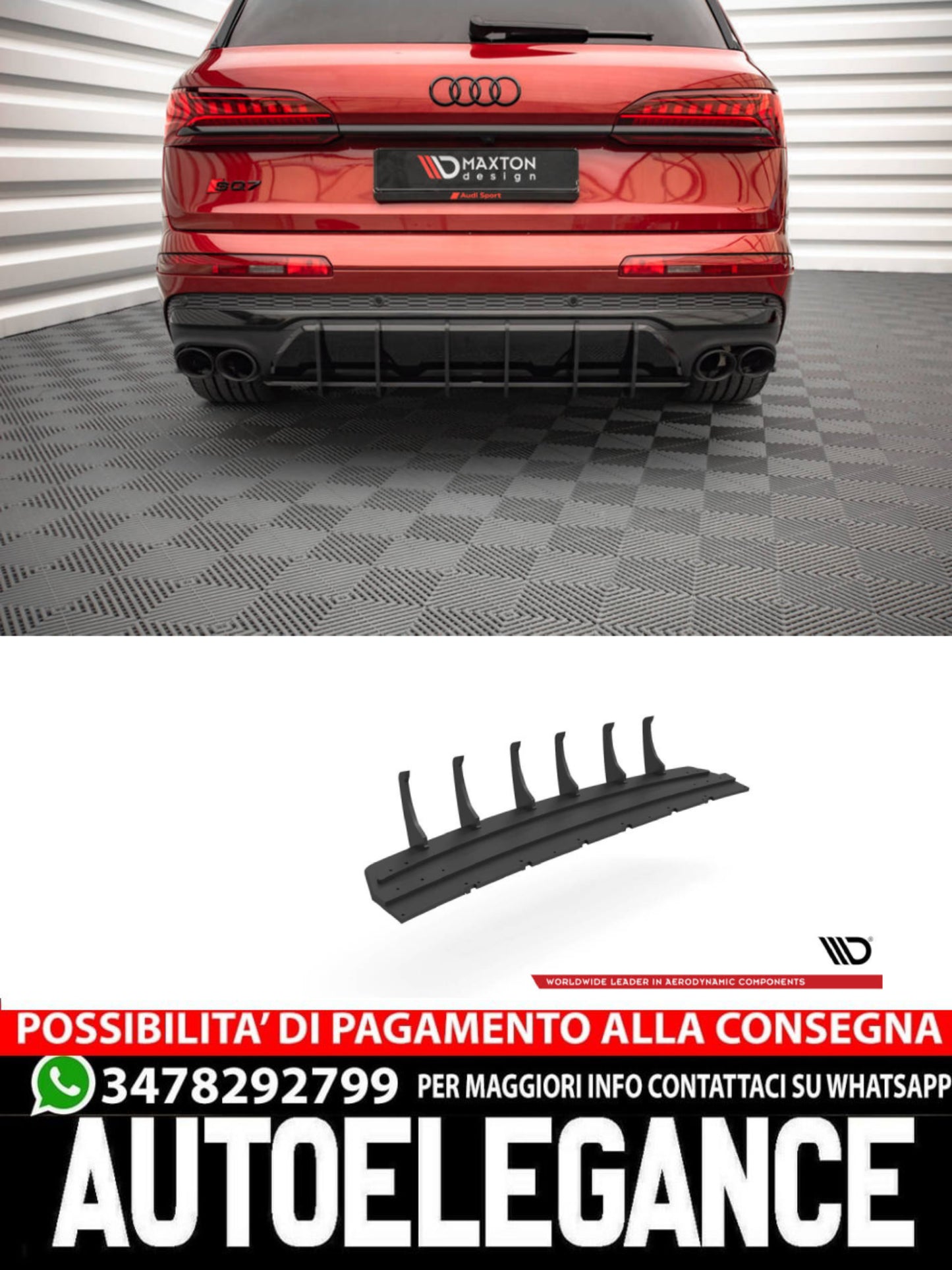 STREET PRO DIFFUSORE POSTERIORE adatto per  AUDI SQ7 MK2 (4M) FACELIFT