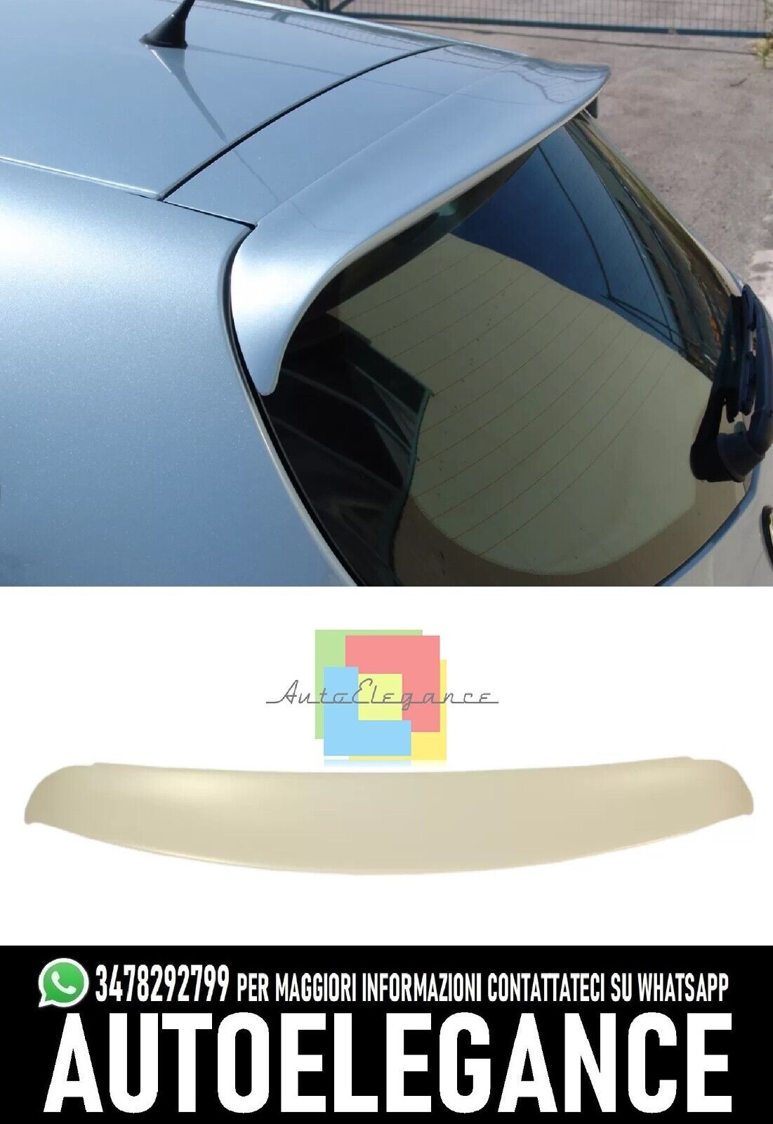 ROOF SPOILER SUITABLE FOR ALFA ROMEO 147 3/5 DOORS TUNING LOOK IN RAW ABS