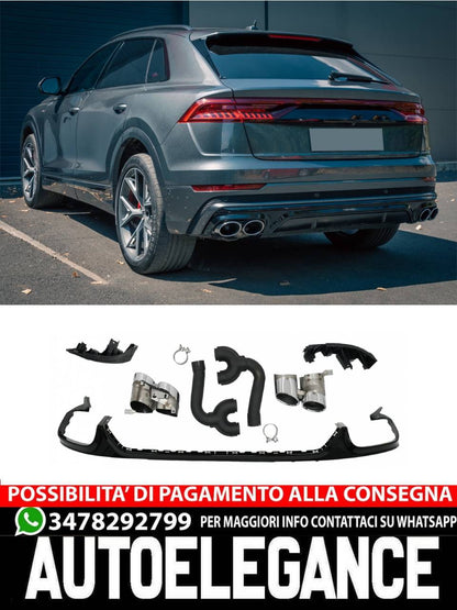 Spoiler posteriore Mantovana Diffusore Doppia Uscita adatto per Audi Q8 (2018-)