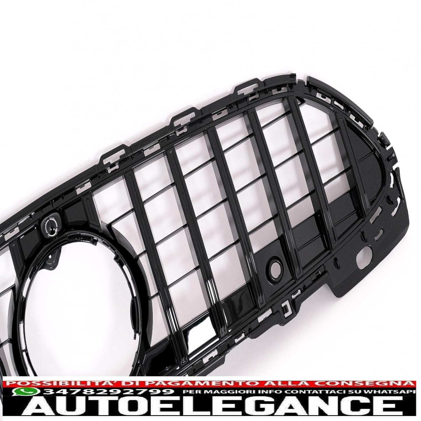 front grille suitable for mercedes c-class w206 sedan s206 t-modell (2021-up) gt-r design panamericana black