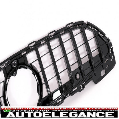 front grille suitable for mercedes c-class w206 sedan s206 t-modell (2021-up) gt-r design panamericana black