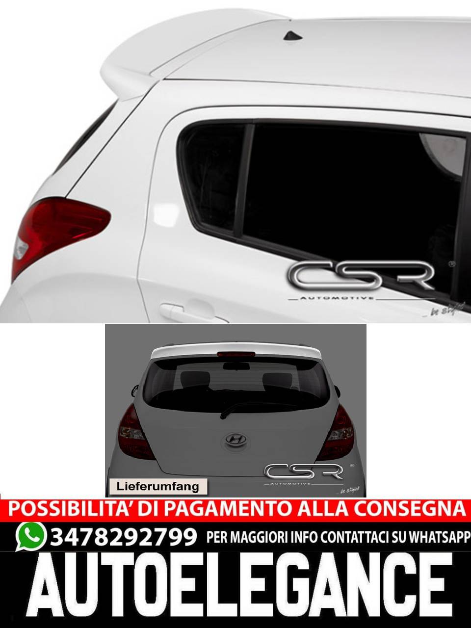 SPOILER suitable via Hyundai I20