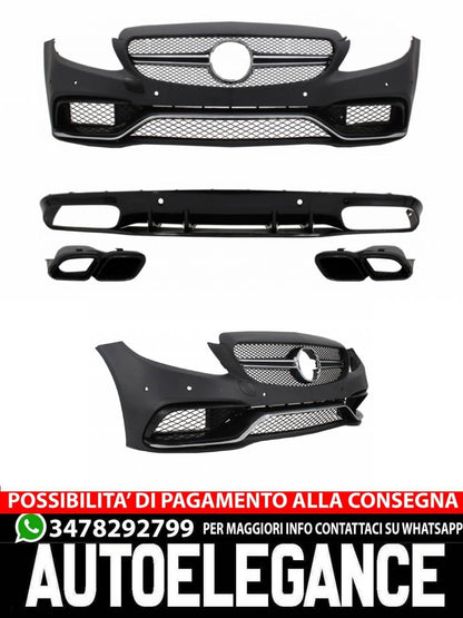 Front Bumper Suitable for Mercedes C-Class C205 A205 Cabriolet (2014-2019) 