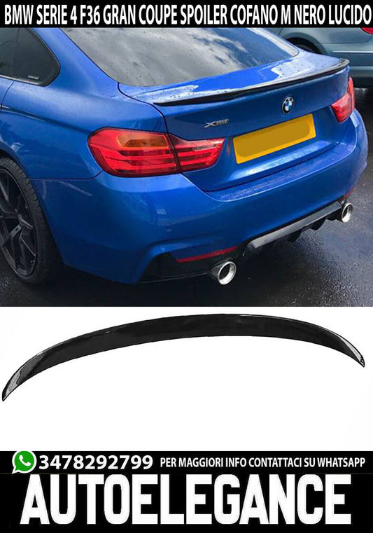 REAR BONNET SPOILER BMW 4 SERIES F36 GRAN COUPE M ABS GLOSS BLACK 0171