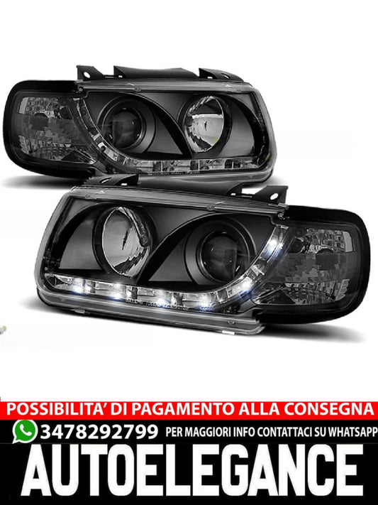FARI ANTERIORI DAYLIGHT NERO per VW POLO 6N 10.94-09.99 HATCHBACK